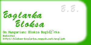 boglarka bloksa business card